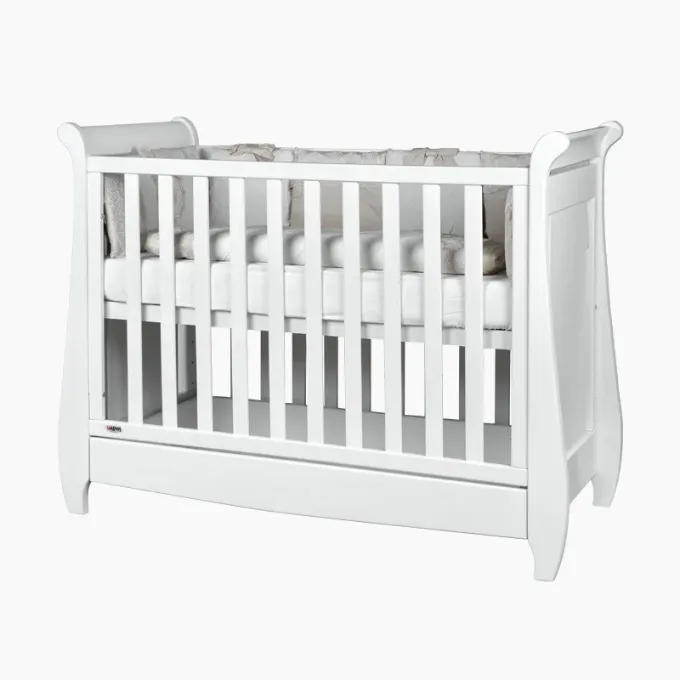 Poza cu Patut bebelusi / copii lemn Maria alb