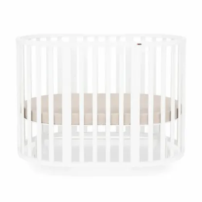 Poza cu Patut bebe rotund/oval Maribelle 9 in 1 alb
