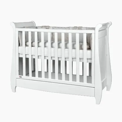 Poza cu Patut bebelusi / copii lemn Maria alb - copie