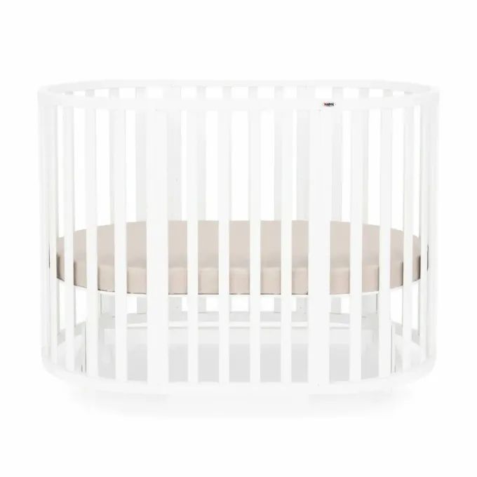 Poza cu Patut bebe rotund/oval Maribelle 9 in 1 alb - copie