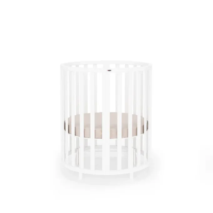 Poza cu Patut bebe rotund/oval Maribelle 9 in 1 alb