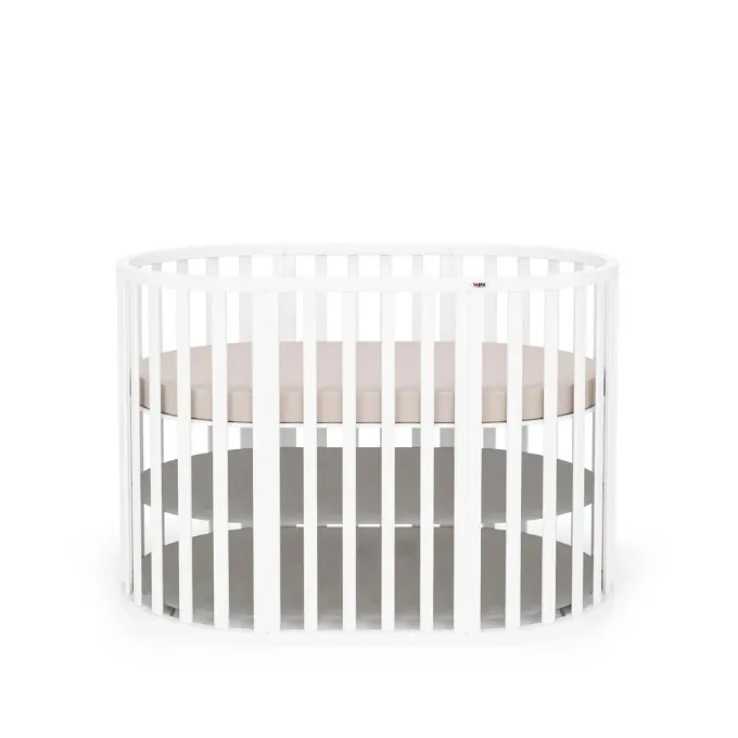 Poza cu Patut bebe rotund/oval Maribelle 9 in 1 alb