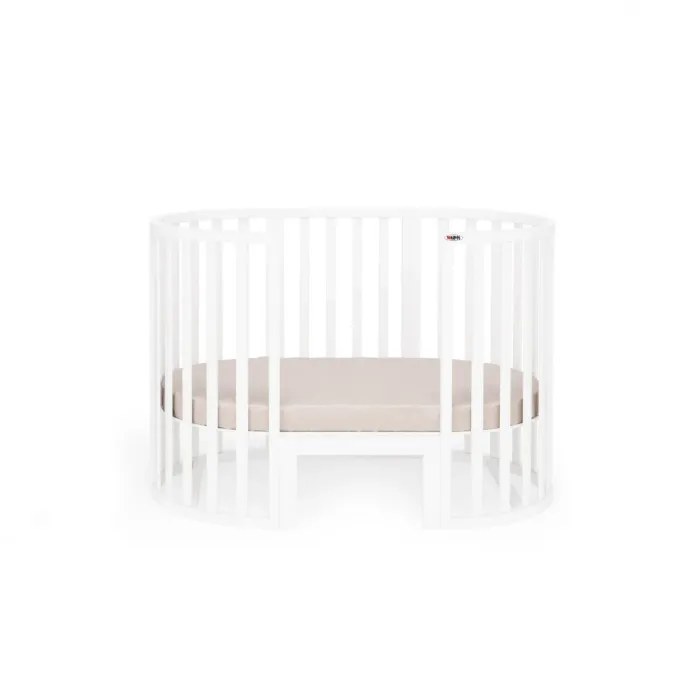 Poza cu Patut bebe rotund/oval Maribelle 9 in 1 alb