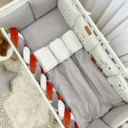 Poza cu Set lenjerie Patut Bebe / Copii 7 piese Hello bunny